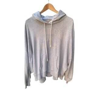 American Eagle Hoodie Mens Small Gray Oversized Pullover Sweater Sweatshirt